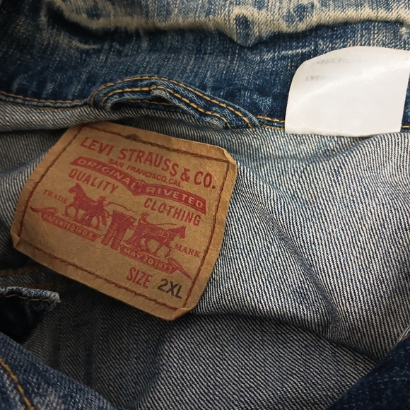 Levi’s Denim 4 Pocket Chore Jean Trucker Jacket Men’s Size XXLarge - Picture 11 of 16